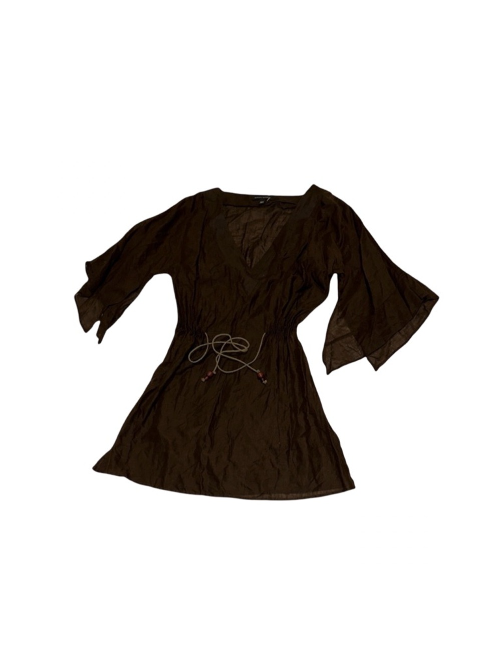 Banana Republic Brown Sheer Tie-Waist Cover-Up XS/S